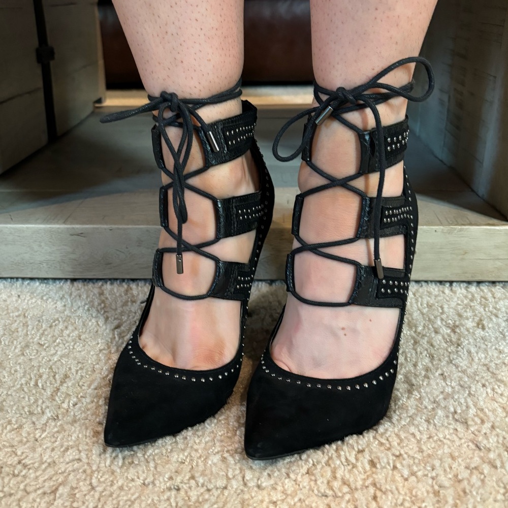 Top shop black tie heels